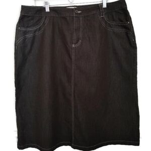 CATO Woman Chocolate Brown Denim Skirt Plus Size 18W